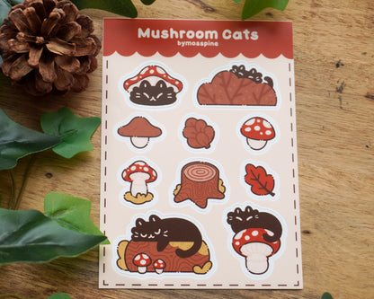 Mushroom Cats Sticker Sheet