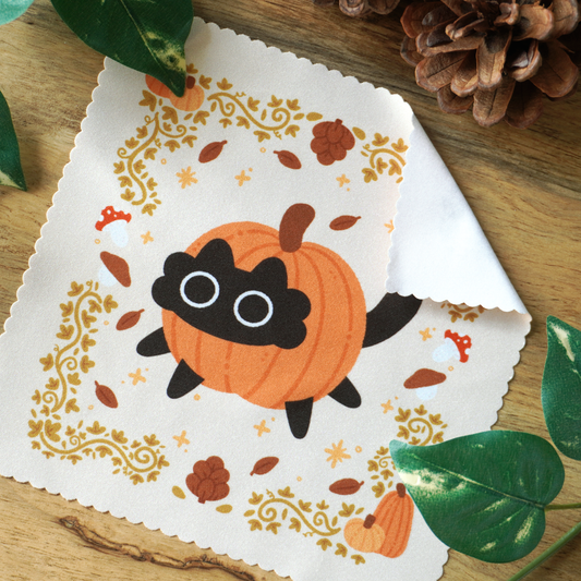 Pumpkin Cat Microfiber Cleaning Cloth
