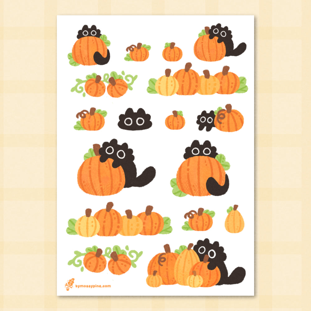 Pumpkin Cats Sticker Sheet