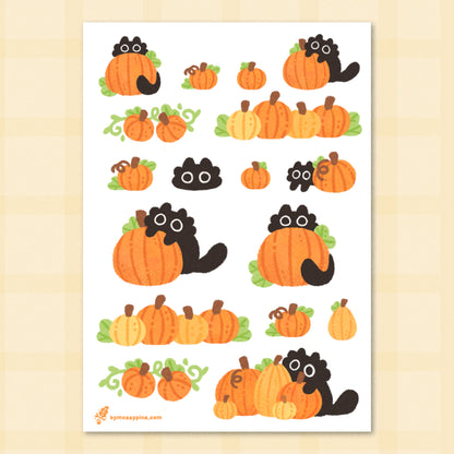 Pumpkin Cats Sticker Sheet
