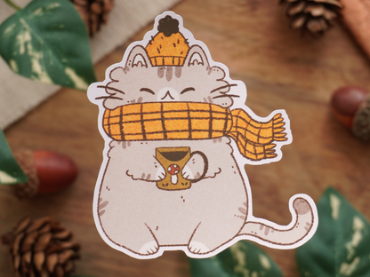 Winter Scarf Cat Sticker - Bymossypine