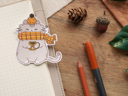 Winter Scarf Cat Sticker - Bymossypine