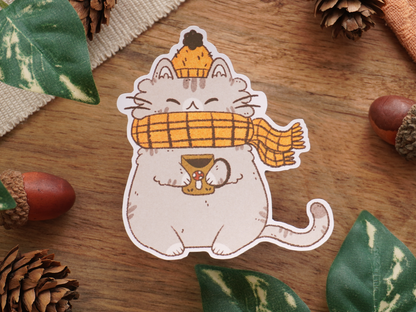 Winter Scarf Cat Sticker - Bymossypine
