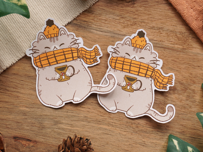 Winter Scarf Cat Sticker - Bymossypine