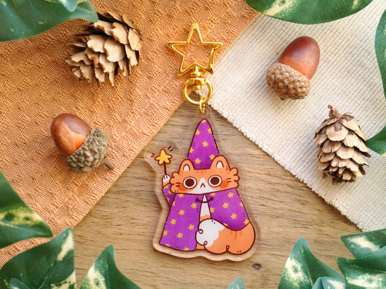 Wizard Cat Acrylic Keychain - Bymossypine