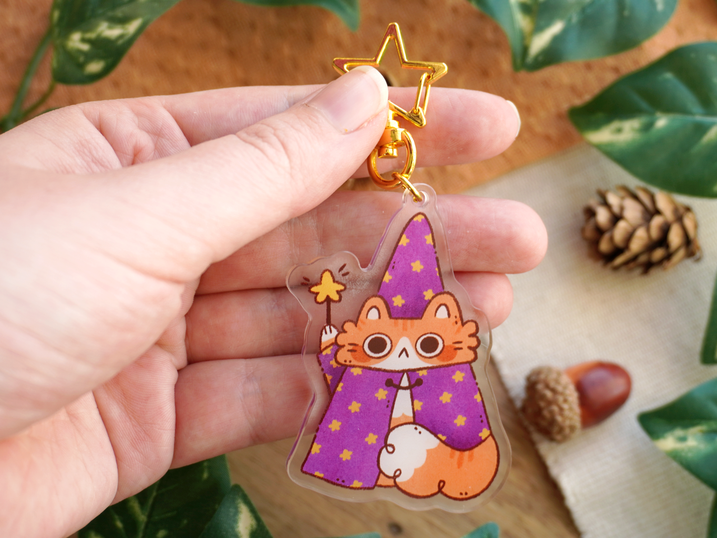 Wizard Cat Acrylic Keychain - Bymossypine