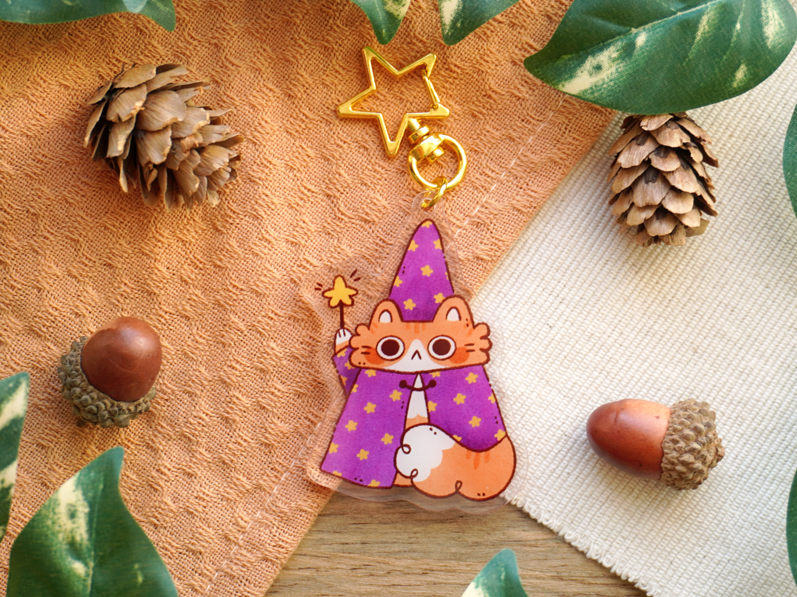 Wizard Cat Acrylic Keychain - Bymossypine