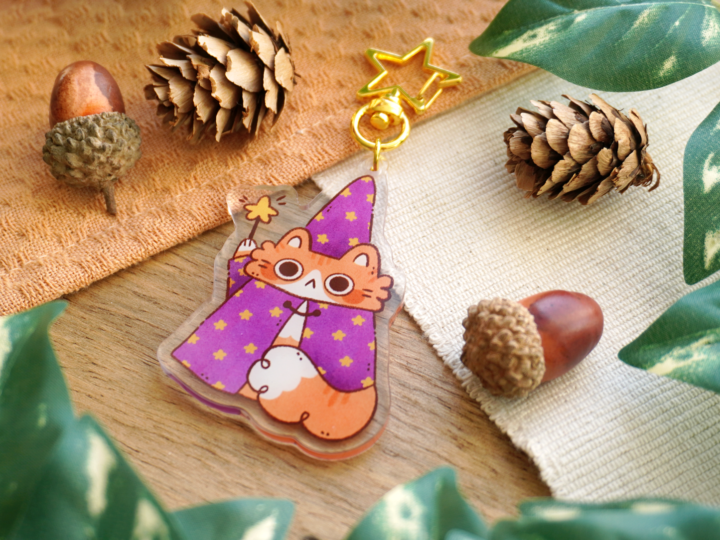 Wizard Cat Acrylic Keychain - Bymossypine