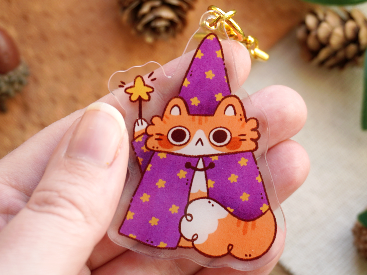 Wizard Cat Acrylic Keychain - Bymossypine