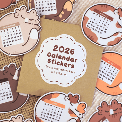 2026 Planner Calendar Cat Stickers