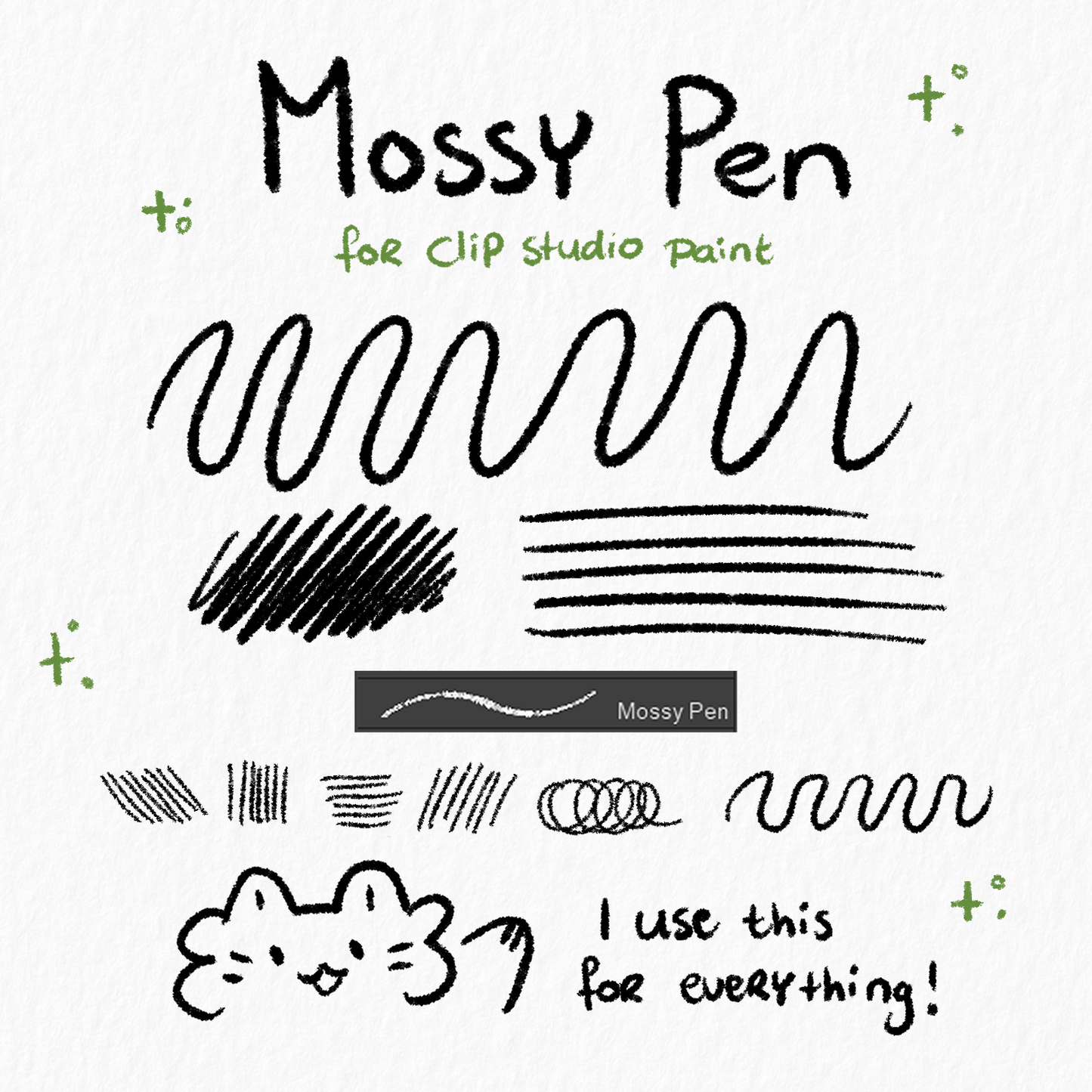Mossy Pen | Textured Ink Brush for Everything [Clip Studio Paint] 🎨