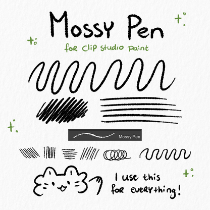Mossy Pen | Textured Ink Brush for Everything [Clip Studio Paint] 🎨
