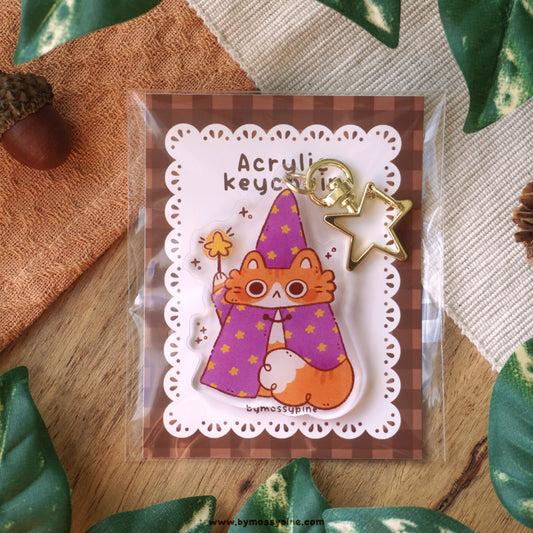 Wizard Cat Acrylic Keychain