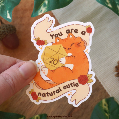 Natural Cutie D20 Cat Vinyl Sticker