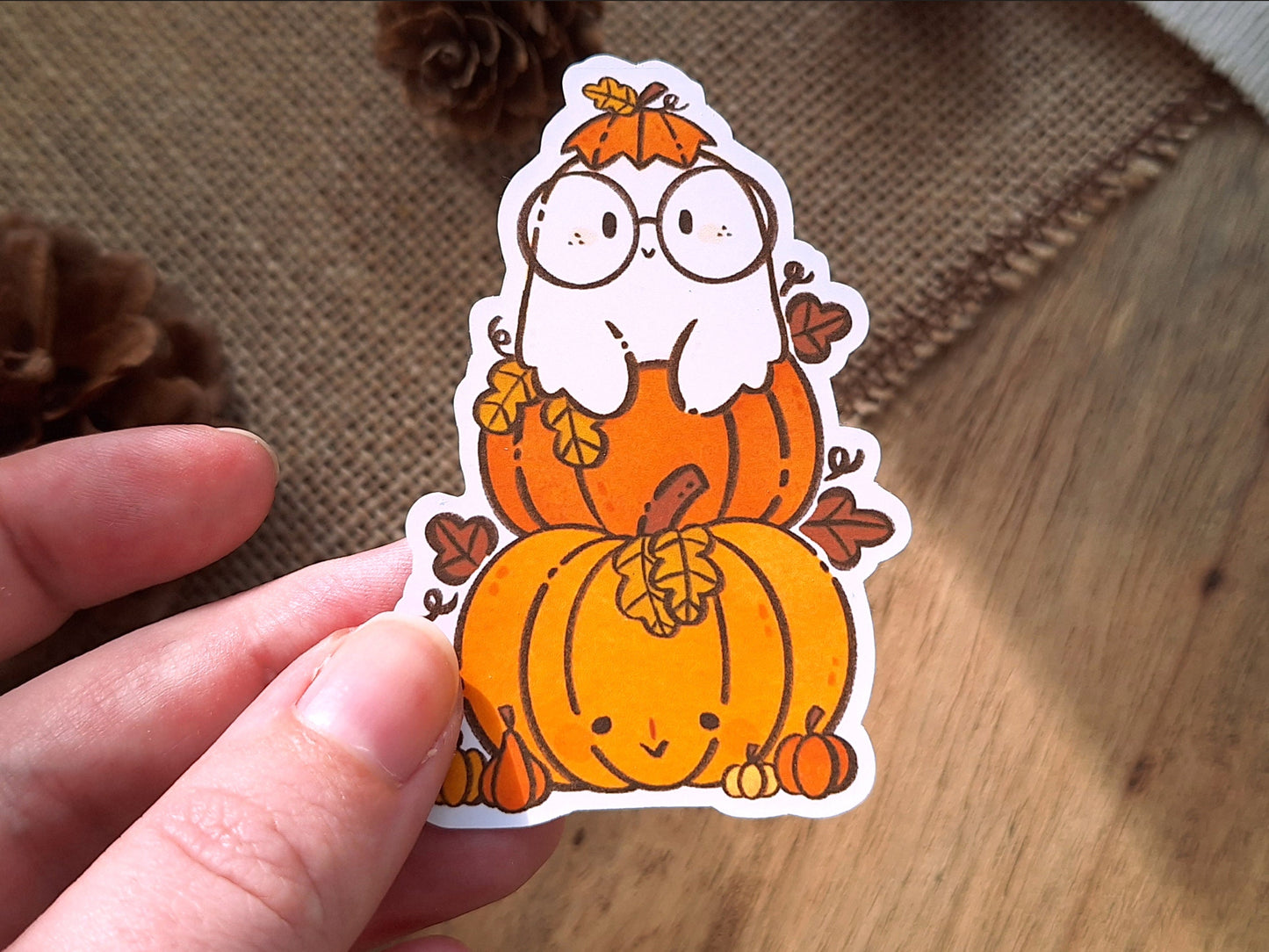 Pumpkin Ghost Sticker