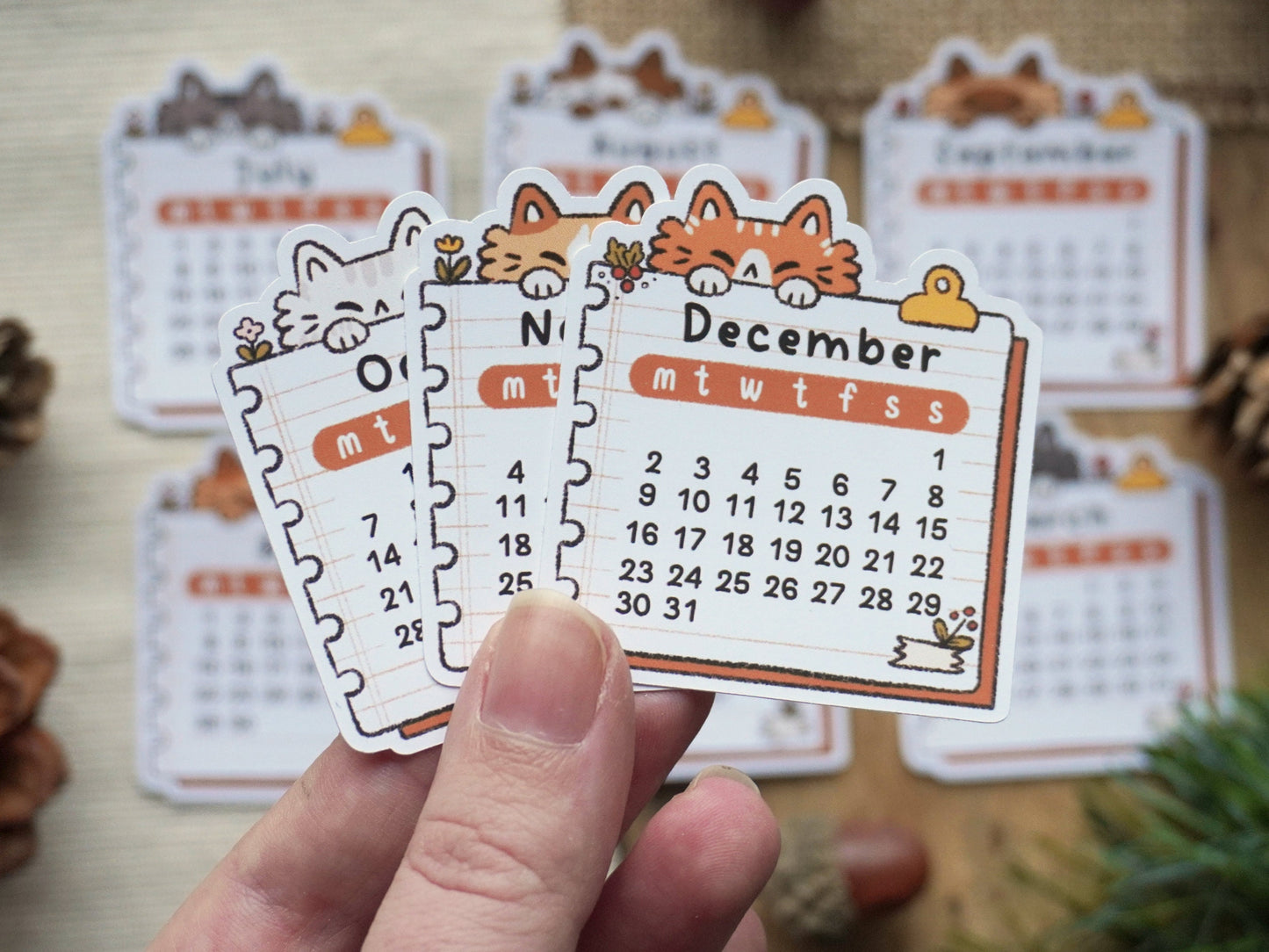 Monthly Calender Stickers 2024