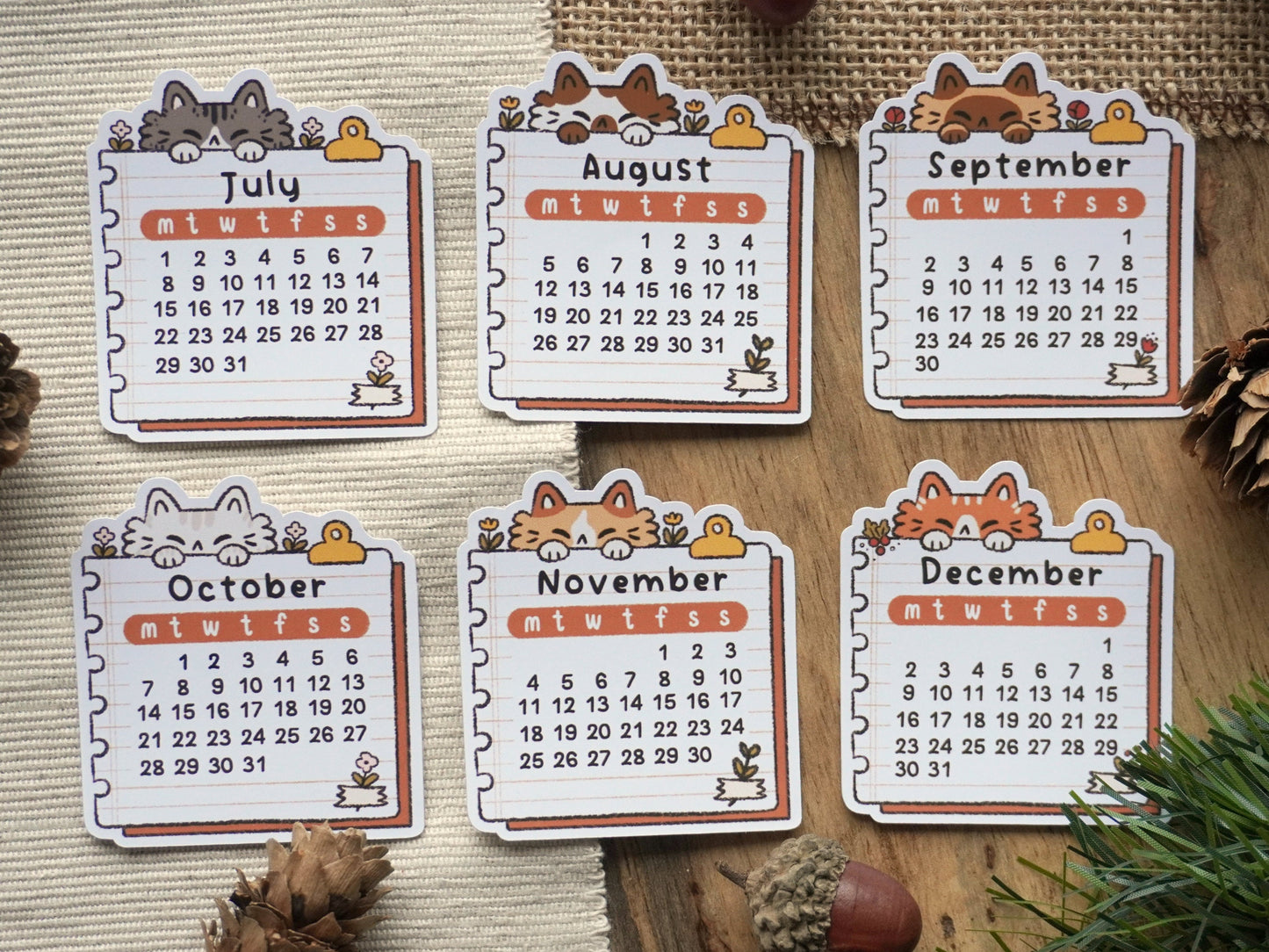 Monthly Calender Stickers 2024